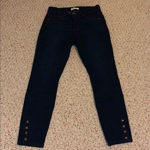 LOFT Button Hem Curvy Skinny Jeans